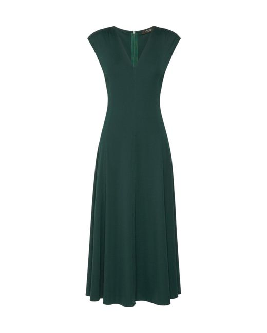Max Mara Green Long Interlock Jersey Dress