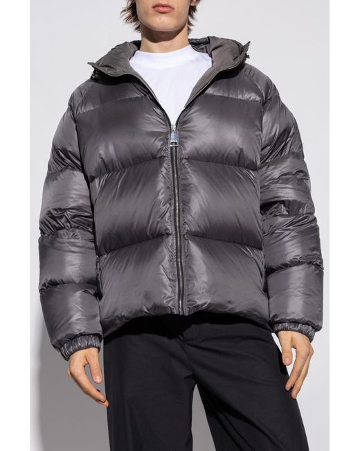 Khrisjoy Gray Logo-Embossed Padded Down Jacket for men