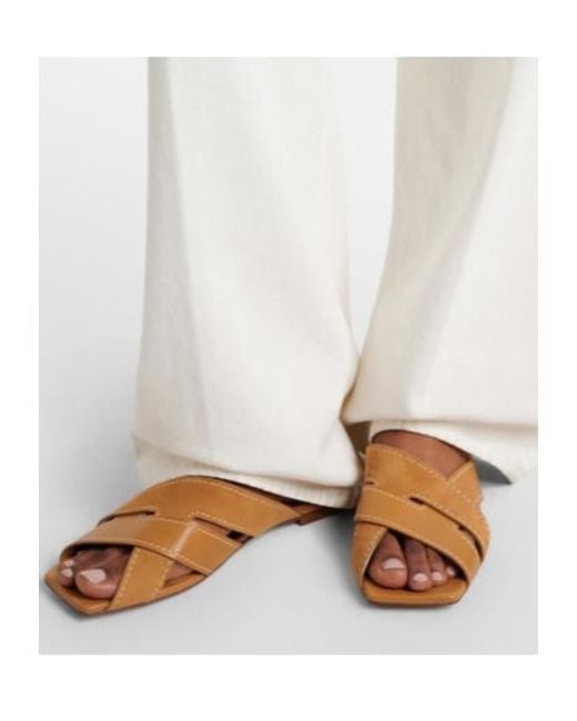 Tod's Brown Simple Leather Slides