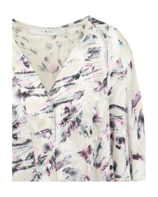 IRO White Printed Pattern Blouse