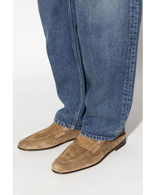 Bally Brown Panelled Slip-On Loafers for men