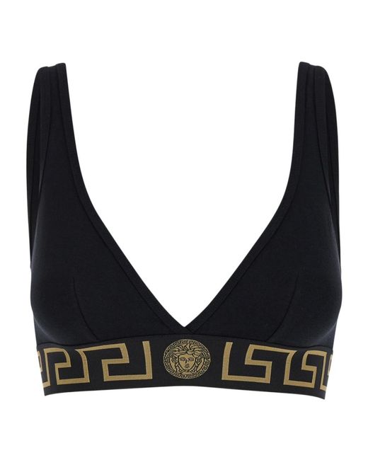 Versace Black V-Neck Sports Bra