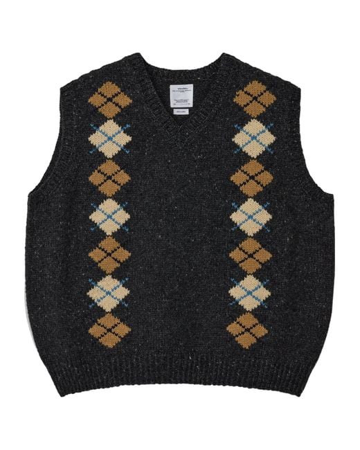 Visvim Black V-Neck Knit Vest for men