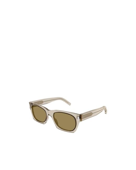 Saint Laurent White Eyewear Rectangular Frame Sunglasses for men