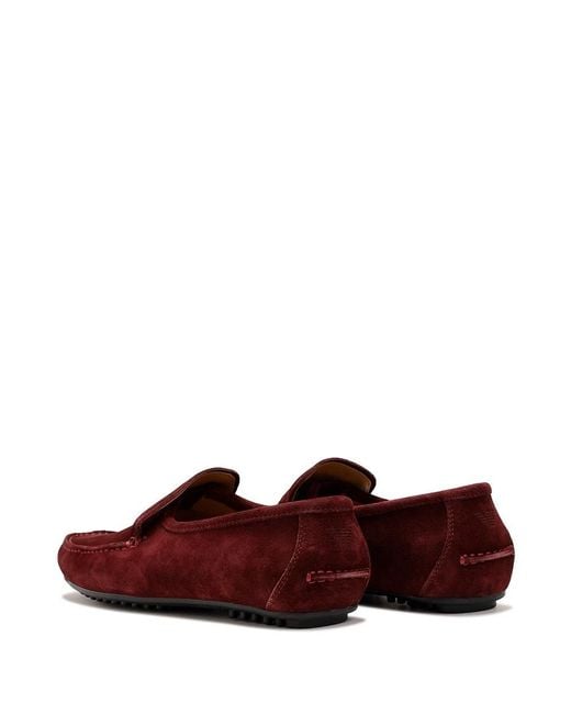 Emporio Armani Red Suede Loafer Shoes for men
