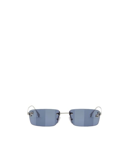 Fendi Blue Eyewear Rectangle-Frame Sunglasses