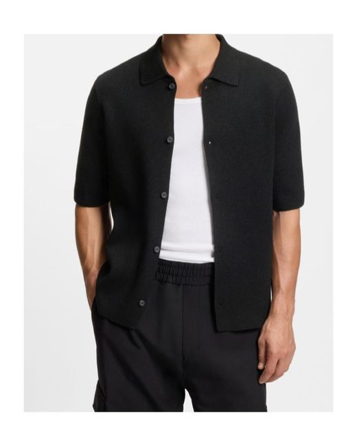 Boss Black Regular-Fit Shirt With Ribbed Structure for men
