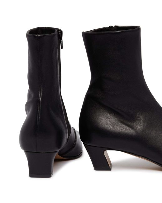 Khaite Black Square-Toe Ankle Boots