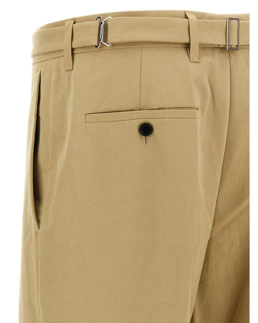 Prada Natural Pleated Tailored Trousers