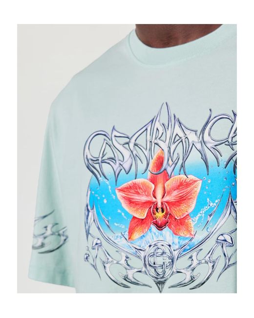 Casablanca White Logo Crew Neck T-Shirt for men