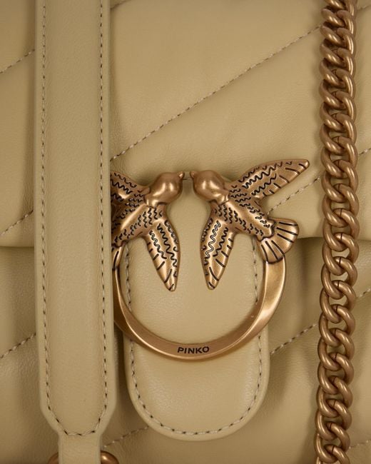 Pinko Natural Love Puff Quilted Mini Shoulder Bag