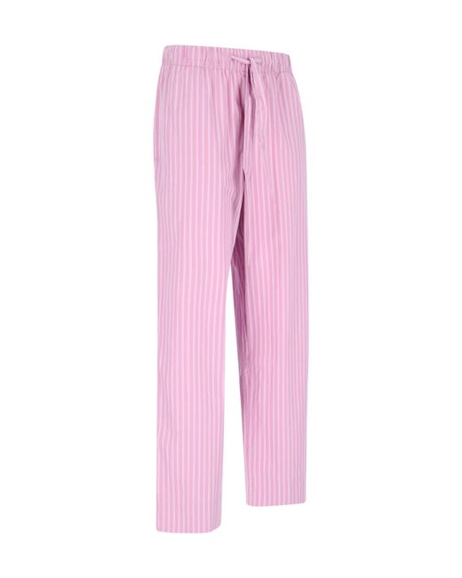 Tekla Pink Striped Poplin Pyjama Pants for men