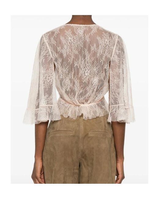 Alberta Ferretti Natural Semi-Transparent Shirt