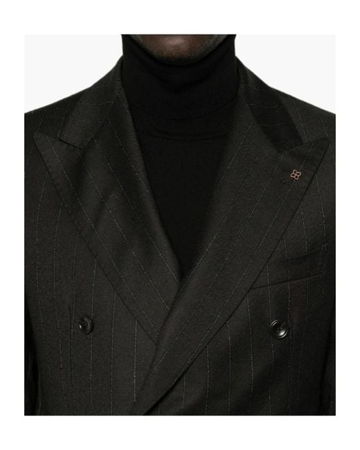 Tagliatore Black Long-Sleeve Suit Set for men