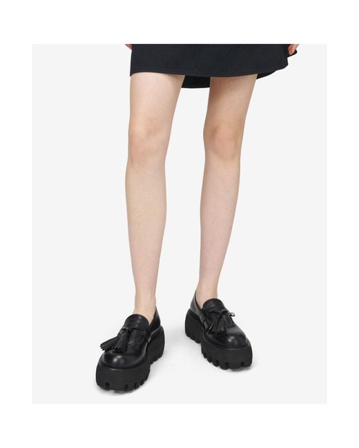McQueen Black Sofa Platform Loafers