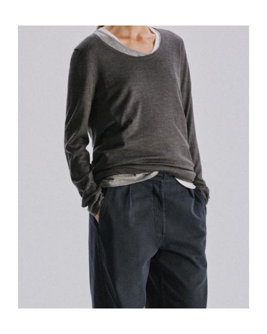 The Row Gray Crew-Neck T-Shirt
