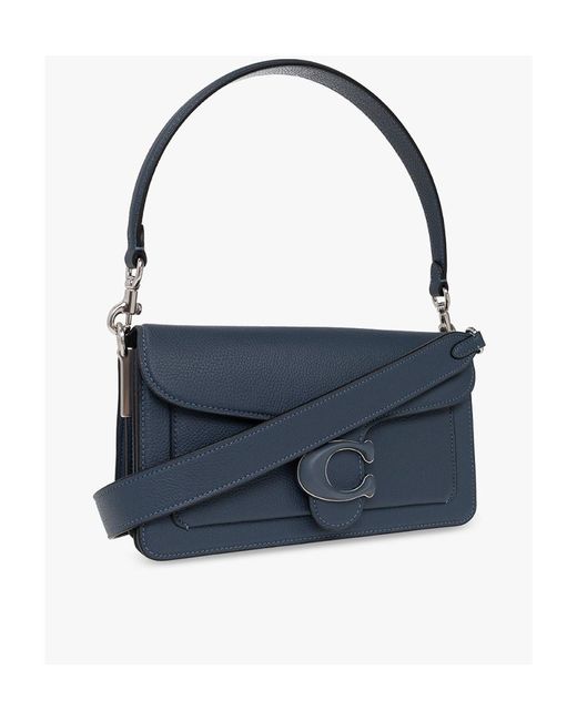 COACH Blue Tabby Logo Plaque Shoulder Bag