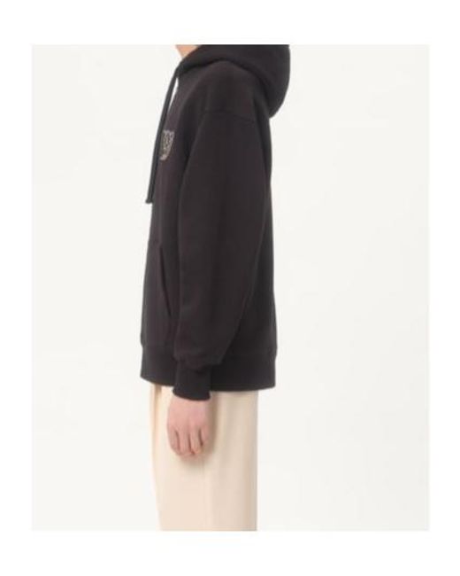 Valentino Black Logo Embroidered Zip-Up Hoodie for men