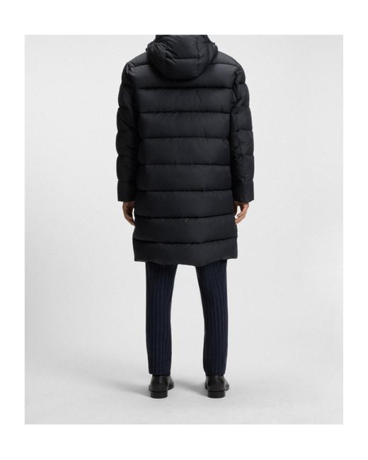 Boss Blue Padded Hooded Coat for men