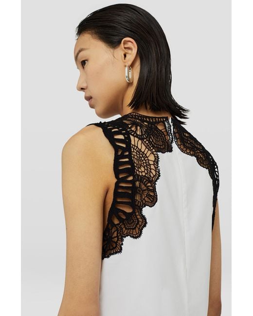 Jil Sander White Lace Embroidered Sleeveless Dress