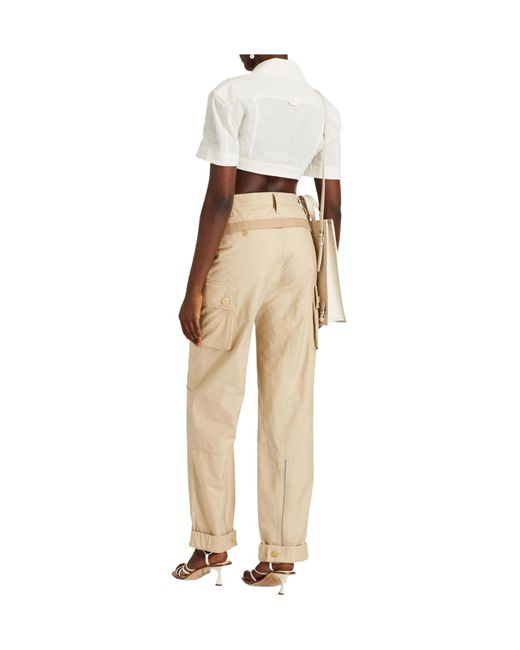 Jacquemus White Solid-Color Cropped Top