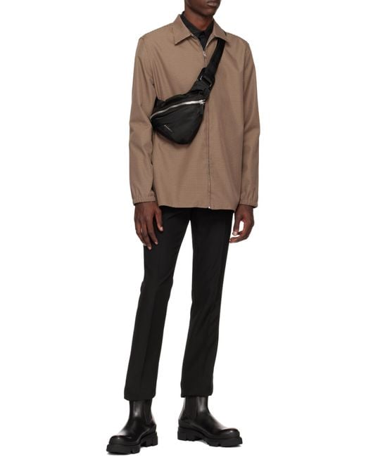 Givenchy Black Small G-Zip Triangle Shoulder Bag for men