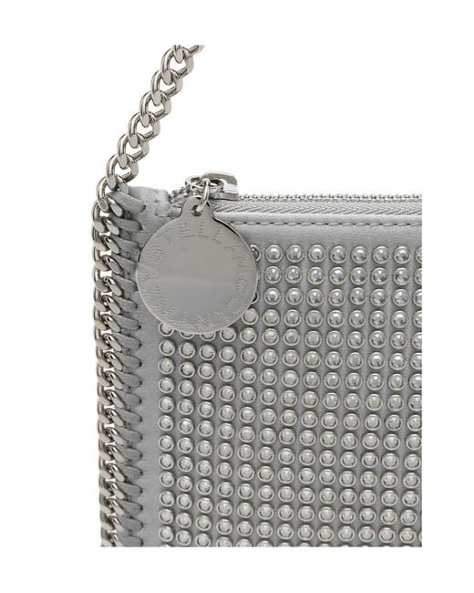 Stella McCartney Gray Falabella Studded Clutch Bag