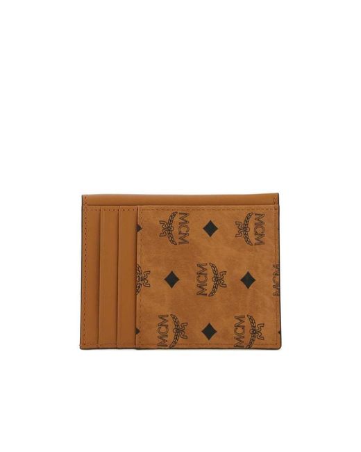 MCM Brown Monogram Printed Card Case