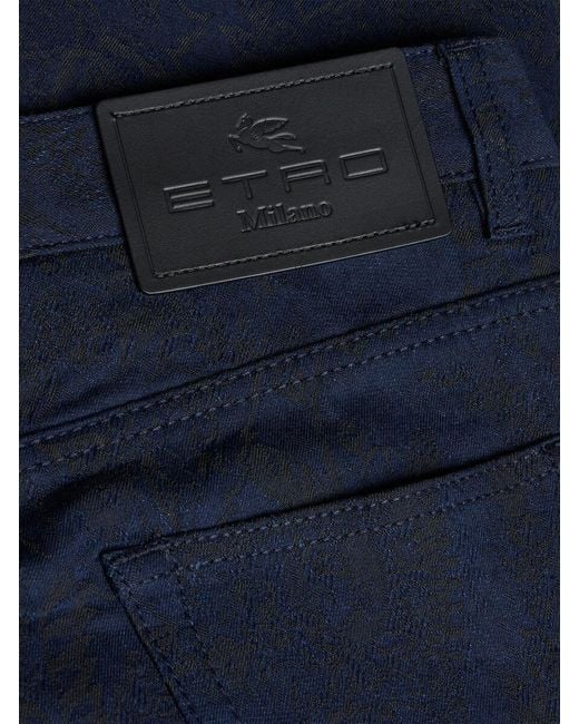 Etro Blue Jacquard Jeans for men