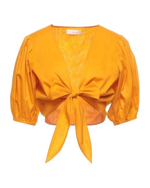 Tory Burch Orange Solid-Color Shirt