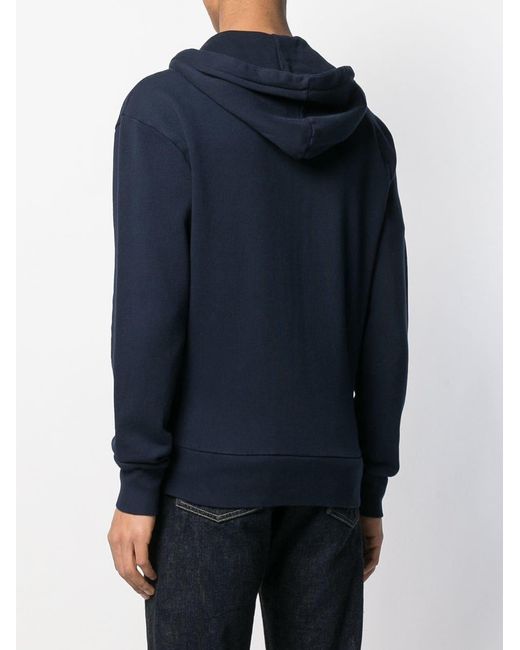 Maison Kitsuné Blue Logo Patch Hoodie for men