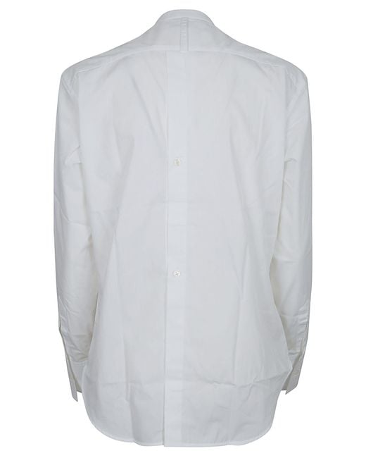 Victoria Beckham White Tuxedo-Inspired Cotton Poplin Shirt With Bib Detail