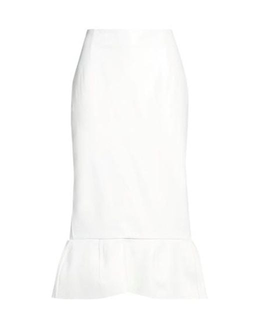 Marni White A-Line Leather Skirt