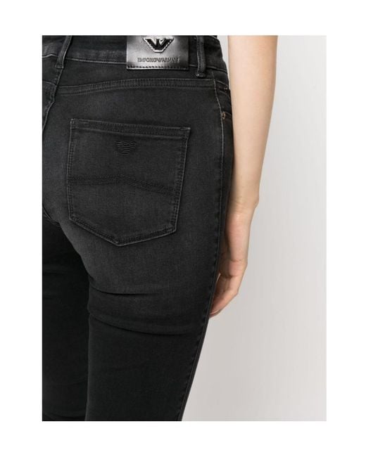 Emporio Armani Black Skinny-Cut Mid-Rise Jeans