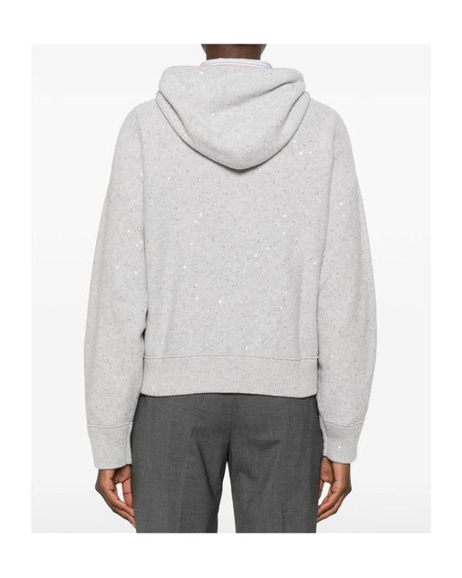 Antonelli Gray Drawstring Hooded Sweater