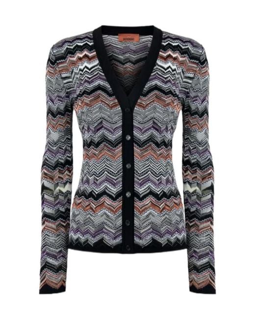 Missoni Black Chevron-Knit Cardigan