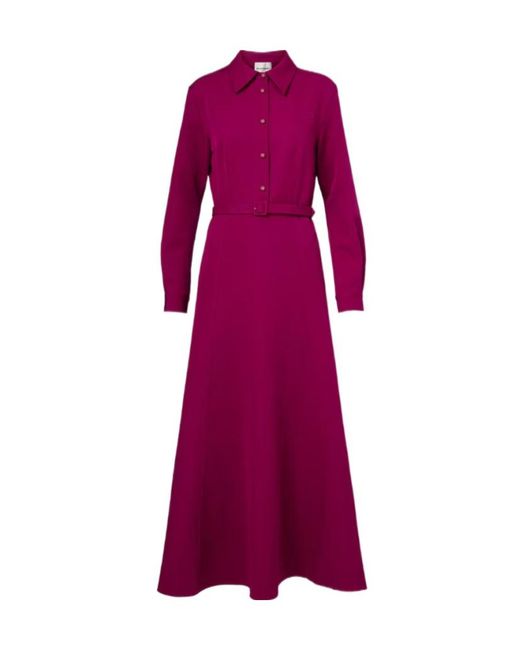 Roland Mouret Purple Belted Crêpe Shirt Dress