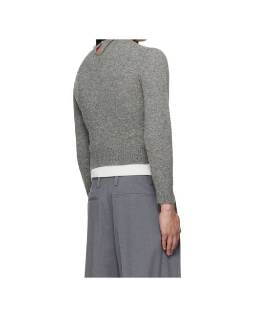 Jil Sander Gray Knit Wool-Blend Sweater for men
