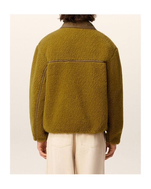 AMI Green Boxy Fleece Jacket for men