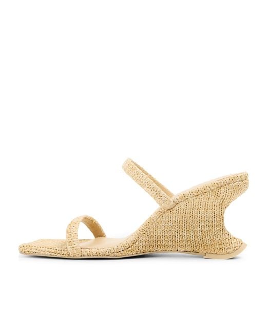 Cult Gaia Natural Simple Mid-Heeled Sandals