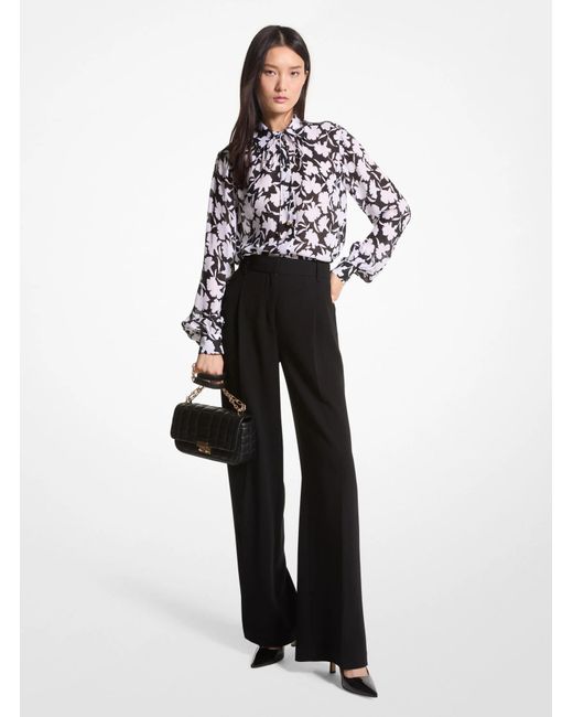 MICHAEL Michael Kors Black Allover Floral Printed Long-Sleeved Shirt