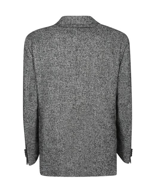 Tagliatore Gray Micro-Pattern Single-Breasted Jacket for men