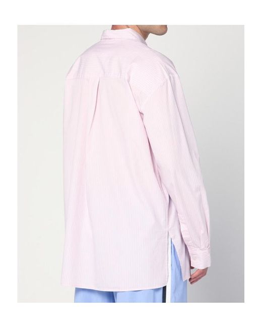 Tekla Pink Pinstripe Long-Sleeve Shirt for men