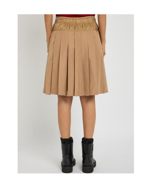 Moncler Natural Pleated Woven Mini Skirt