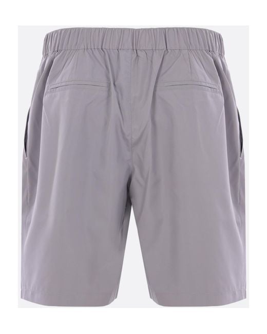 Brunello Cucinelli Gray Logo Detailed Bermuda Shorts for men