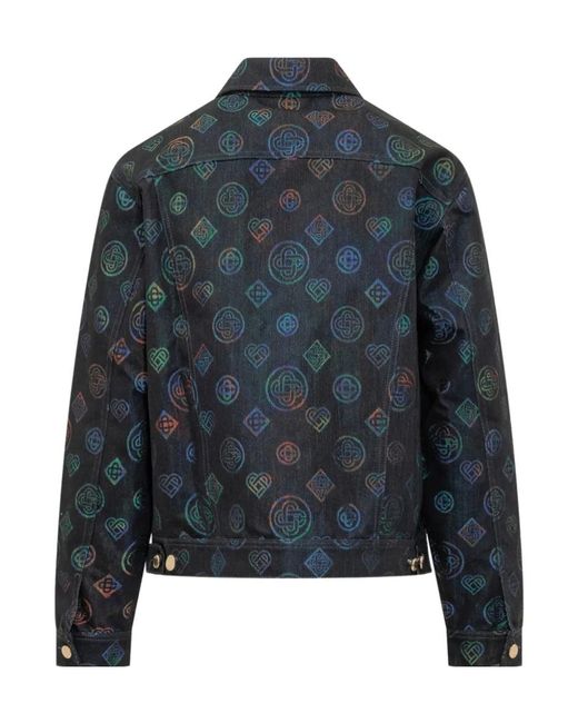 Casablanca Blue Printed Cotton Jacket for men