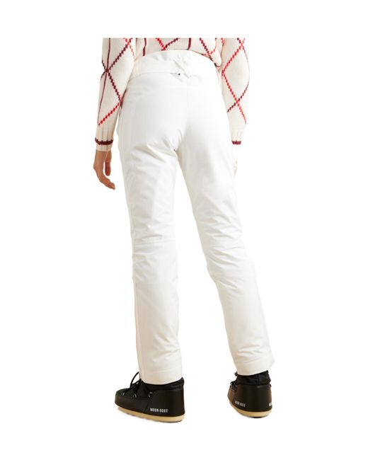 Bogner White Fraenzi Belted Slim-Leg Ski Pants