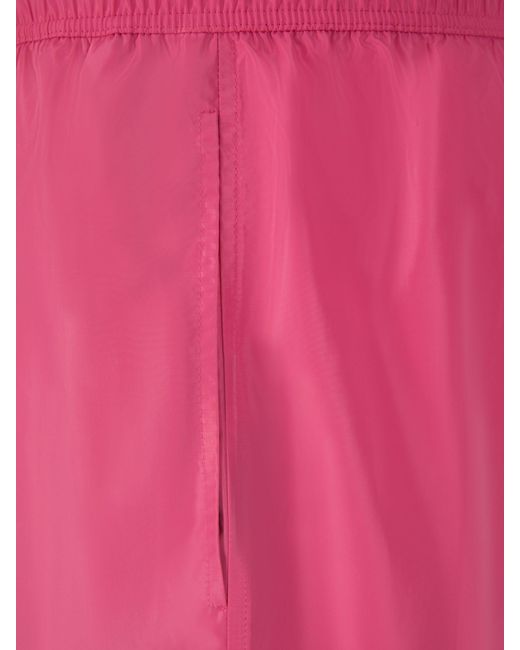Palm Angels Pink Logo-Print Swim Shorts for men