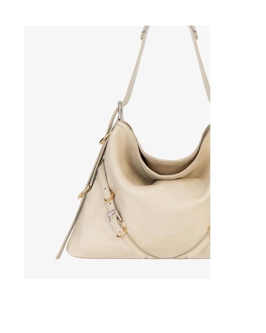 Givenchy Natural Voyou Logo Detailed Medium Shoulder Bag