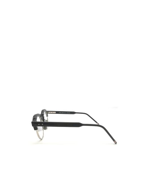 Thom Browne Metallic Eyewear Oval Frame Glasses for men